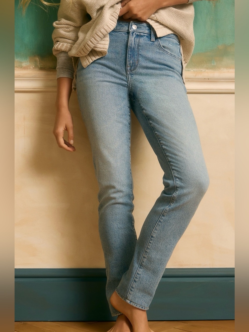 American Eagle Stretch Skinny Jeans Indigo, Size 12-Long